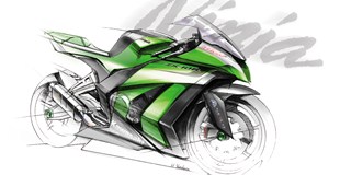 Первый эскиз дизайна и промо-видео Ninja ZX-10R 2011 года.